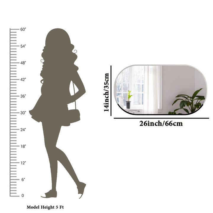 Gigi Scandinavian Frameless Beveled Capsule shaped Bathroom Mirror Wall Mirror