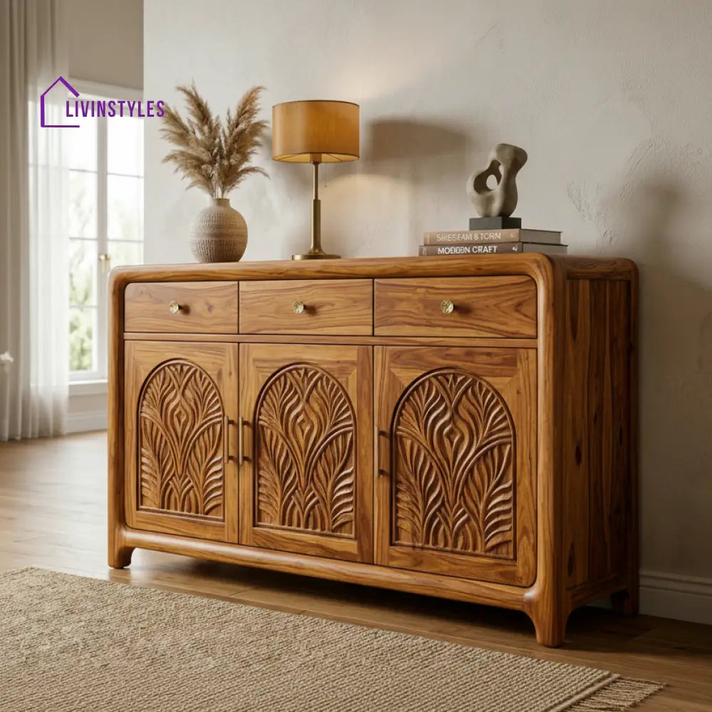 Scarlett Sheesham Wood Cabinet and Sideboard (Honey Finish)