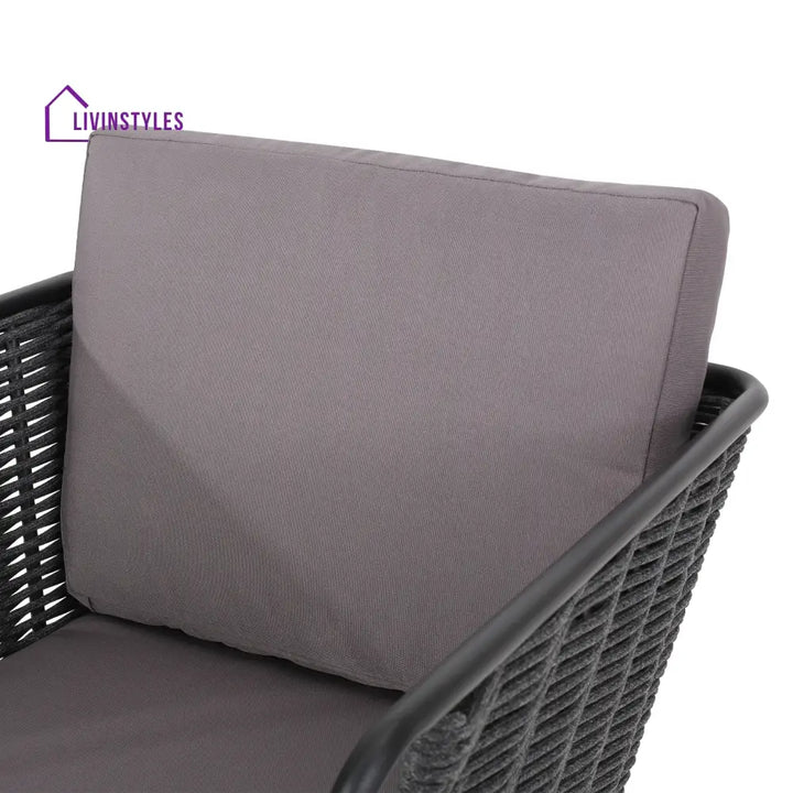 Scat Outdoor Patio Seating Set 2 Chairs and 1 Table Set (Grey) Braided & Rope - Coffee Table Sets