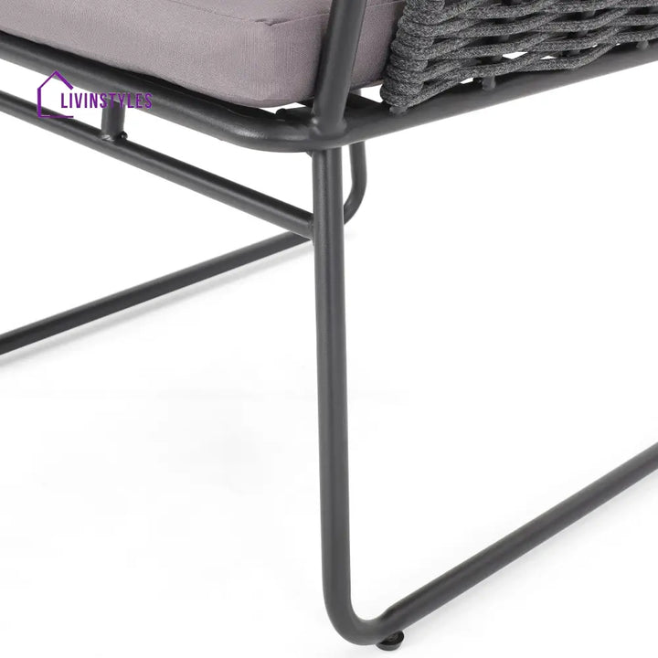 Scat Outdoor Patio Seating Set 2 Chairs and 1 Table Set (Grey) Braided & Rope - Coffee Table Sets