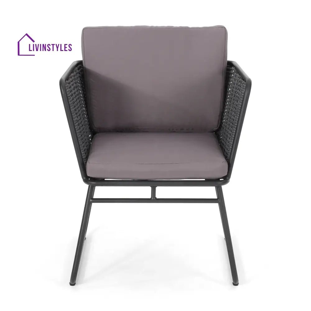 Scat Outdoor Patio Seating Set 2 Chairs and 1 Table Set (Grey) Braided & Rope - Coffee Table Sets