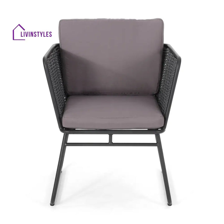 Scat Outdoor Patio Seating Set 2 Chairs and 1 Table Set (Grey) Braided & Rope - Coffee Table Sets