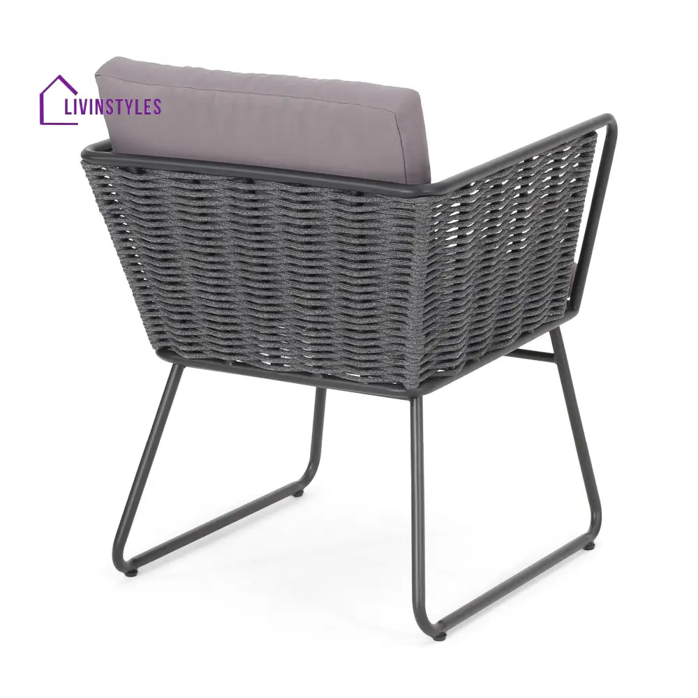 Scat Outdoor Patio Seating Set 2 Chairs and 1 Table Set (Grey) Braided & Rope - Coffee Table Sets