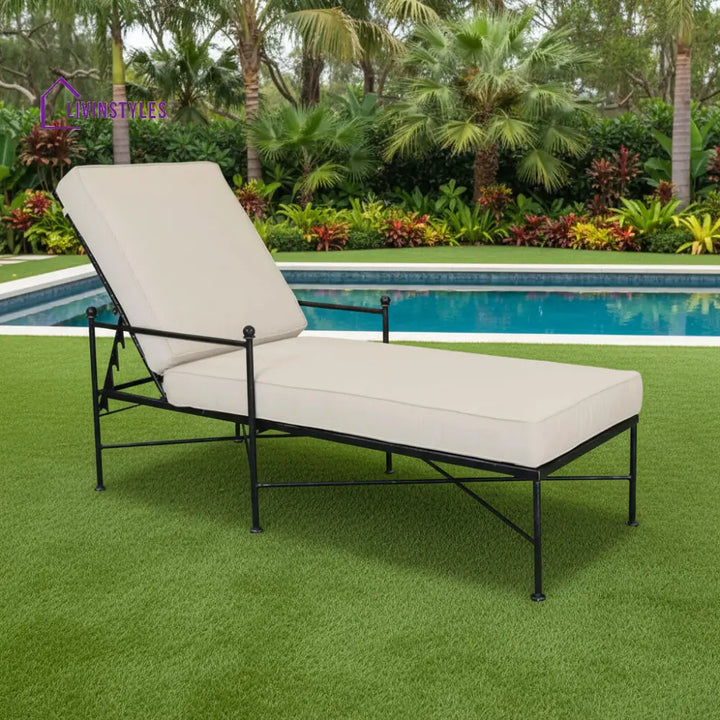 Scoot Outdoor Swimming Poolside Lounger (Black) - Loungers