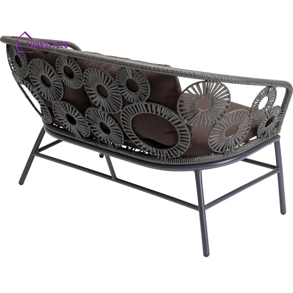Scott Outdoor Sofa Set 2 Seater 1 Single Seater and 1 Center Table Set (Dark Brown) - Sofa Sets