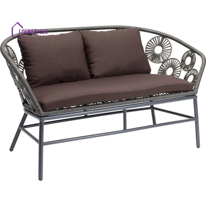 Scott Outdoor Sofa Set 2 Seater 1 Single Seater and 1 Center Table Set (Dark Brown) - Sofa Sets