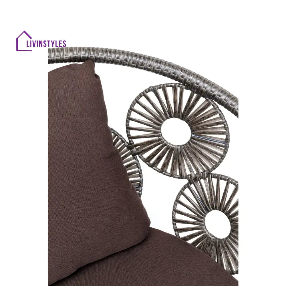 Scott Outdoor Sofa Set 2 Seater 1 Single Seater and 1 Center Table Set (Dark Brown) - Sofa Sets