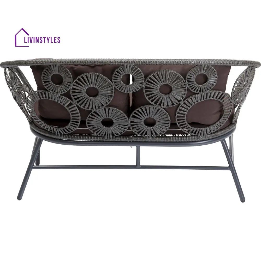 Scott Outdoor Sofa Set 2 Seater 1 Single Seater and 1 Center Table Set (Dark Brown) - Sofa Sets