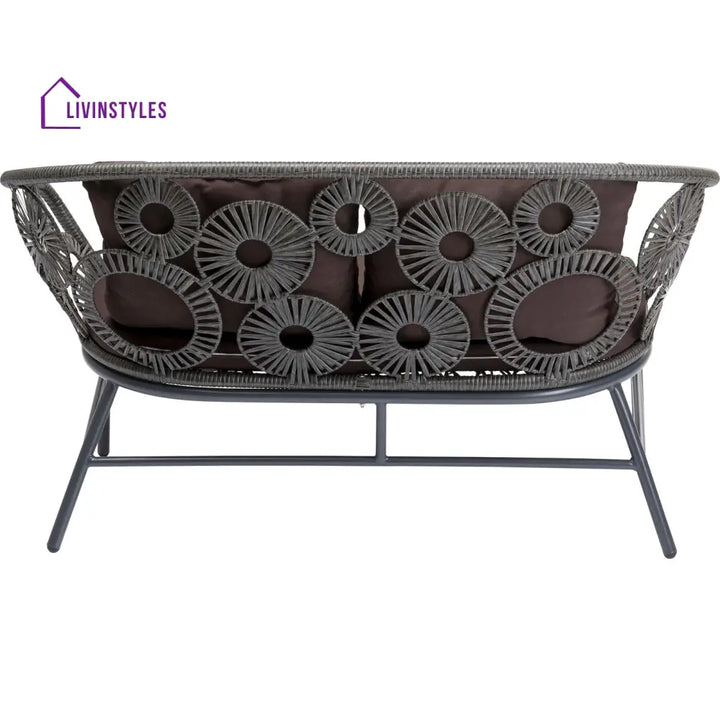 Scott Outdoor Sofa Set 2 Seater 1 Single Seater and 1 Center Table Set (Dark Brown) - Sofa Sets