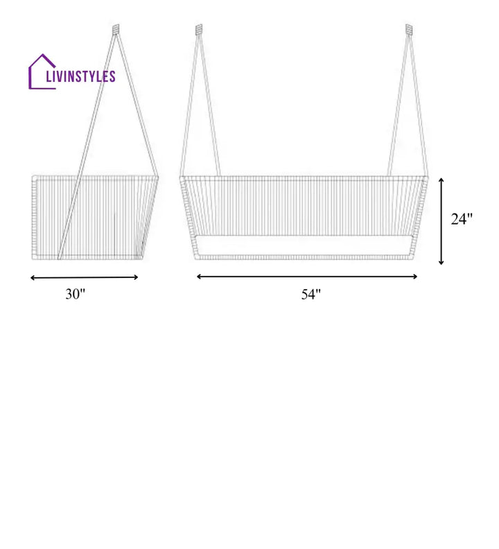 Scua Double Seater Hanging Swing Without Stand For Balcony Garden Swing (Red) Braided & Rope - Swings
