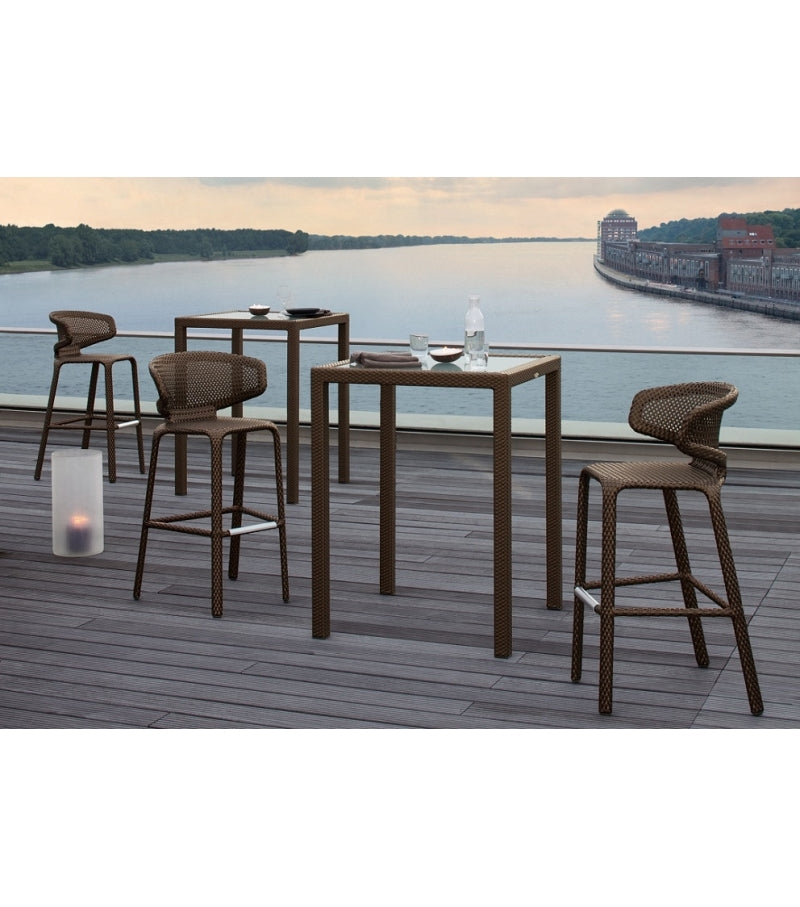Angelo Outdoor Patio Bar Set 2 Chairs and 1 Table Set (Brown)