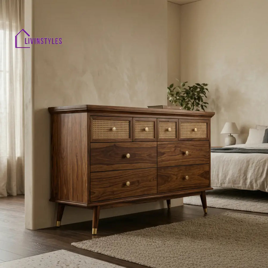 Sebastian Solid Sheesham Wood Chest Of Drawers for Living Room | Bedroom