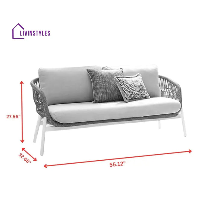Seibi Outdoor Garden Balcony Sofa Set 2 Seater 2 Single Seater 2 Center Table Set Braided and Rope - Sofa Sets