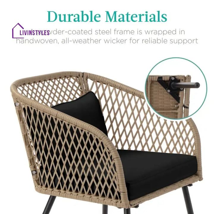 Seidel Outdoor Patio Seating Set 2 Chairs and 1 table Set (Tan) - Coffee Table Sets