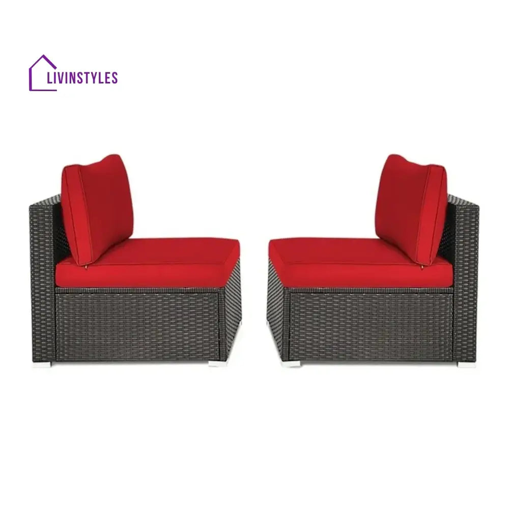 Selene 2-Piece Outdoor Wicker Armless Sofa - Sofa Set