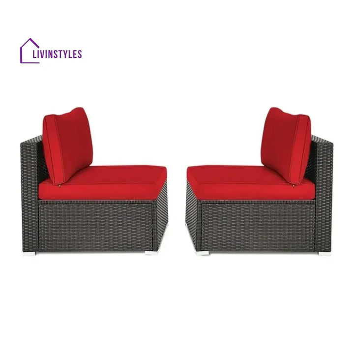 Selene 2-Piece Outdoor Wicker Armless Sofa - Sofa Set
