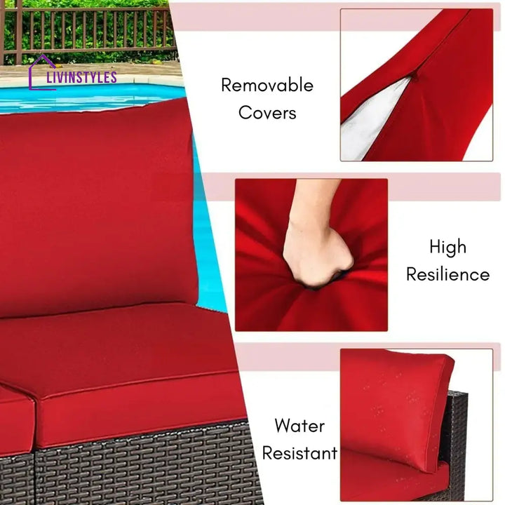 Selene 2-Piece Outdoor Wicker Armless Sofa - Sofa Set