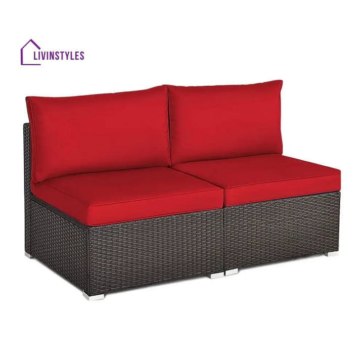 Selene 2-Piece Outdoor Wicker Armless Sofa - Sofa Set