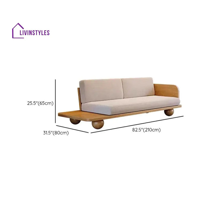 Semyon Solid Wood Designer 3 Seater Sofa for Living Room