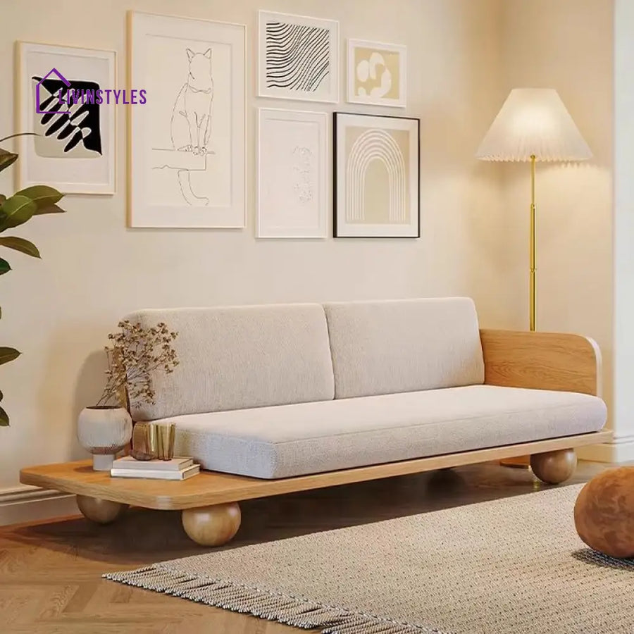 Semyon Solid Wood Designer 3 Seater Sofa for Living Room