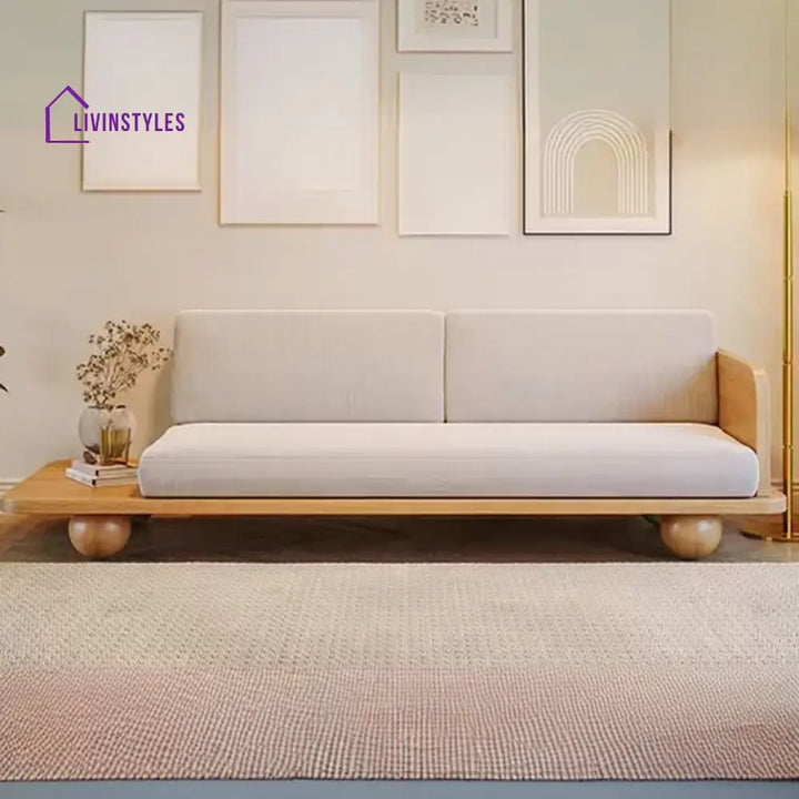 Semyon Solid Wood Designer 3 Seater Sofa for Living Room