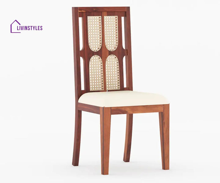 Semyon Solid Wood Sheesham 6 Seater Dining Set with Cushion (Honey Finish)