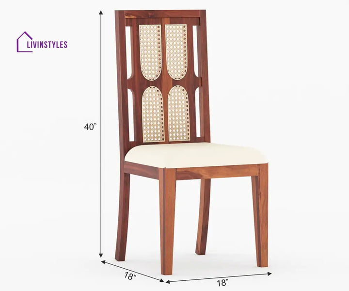 Semyon Solid Wood Sheesham 6 Seater Dining Set with Cushion (Honey Finish)