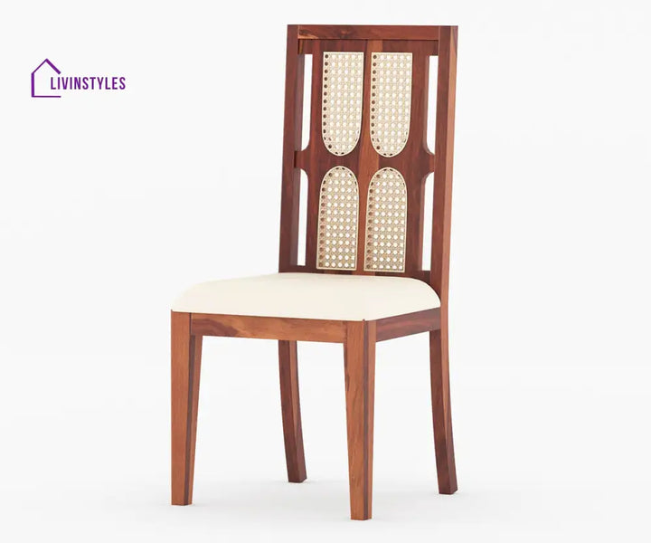 Semyon Solid Wood Sheesham 6 Seater Dining Set with Cushion (Honey Finish)