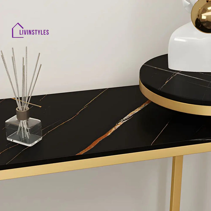 Semyon Stainless Steel Frame Console Table for Living Room