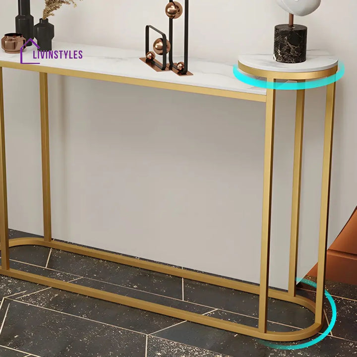 Semyon Stainless Steel Frame Console Table for Living Room