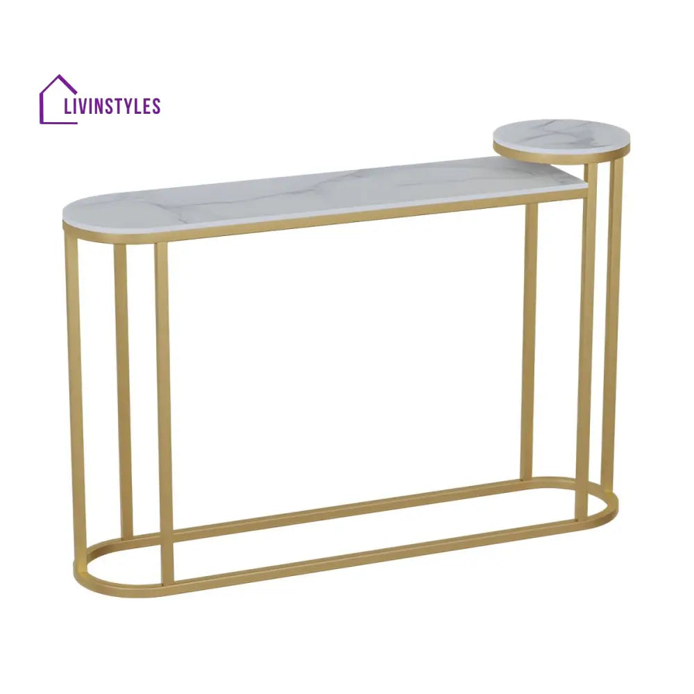 Semyon Stainless Steel Frame Console Table for Living Room