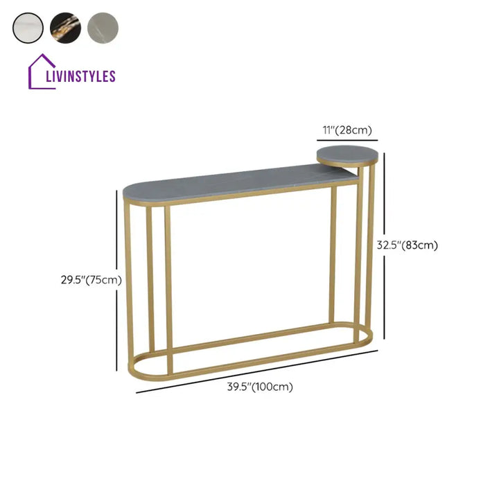 Semyon Stainless Steel Frame Console Table for Living Room
