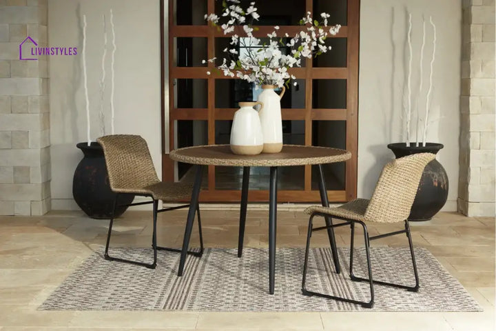 Sence Outdoor Patio Seating Set 2 Chairs and 1 Table Set (Brown) - Coffee Table Sets