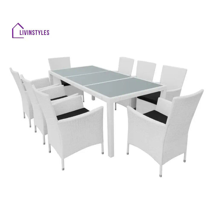 Seraphina 9-Piece Outdoor Rattan Wicker Dinning Table Set - Dining Set
