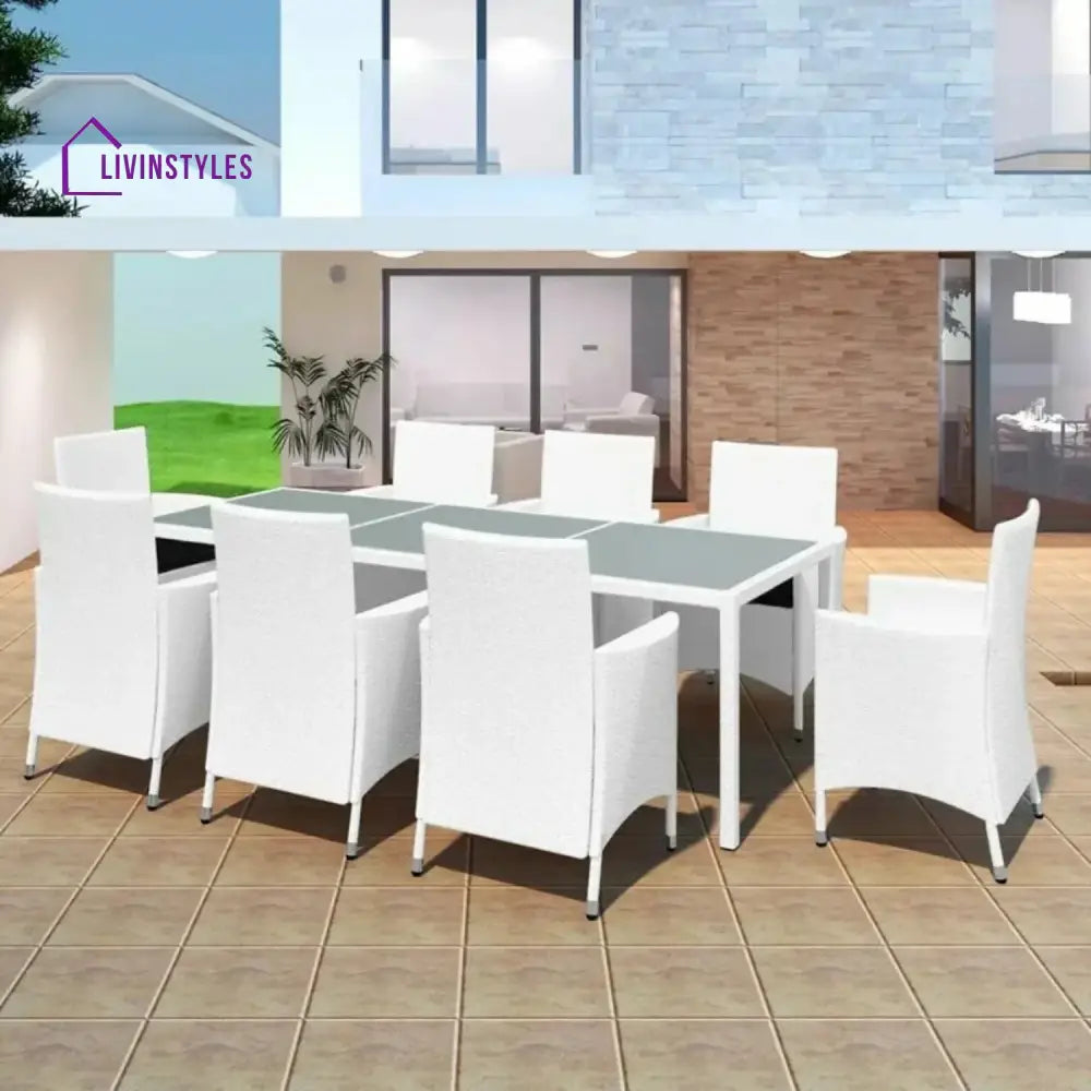 Seraphina 9-Piece Outdoor Rattan Wicker Dinning Table Set - Dining Set