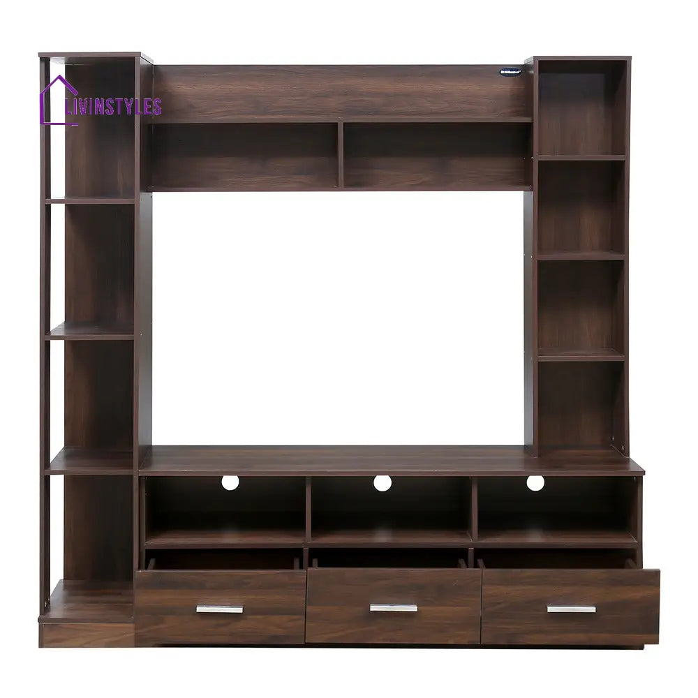 Lazar Wall Unit (Walnut / Hiland Pine) Home Furniture