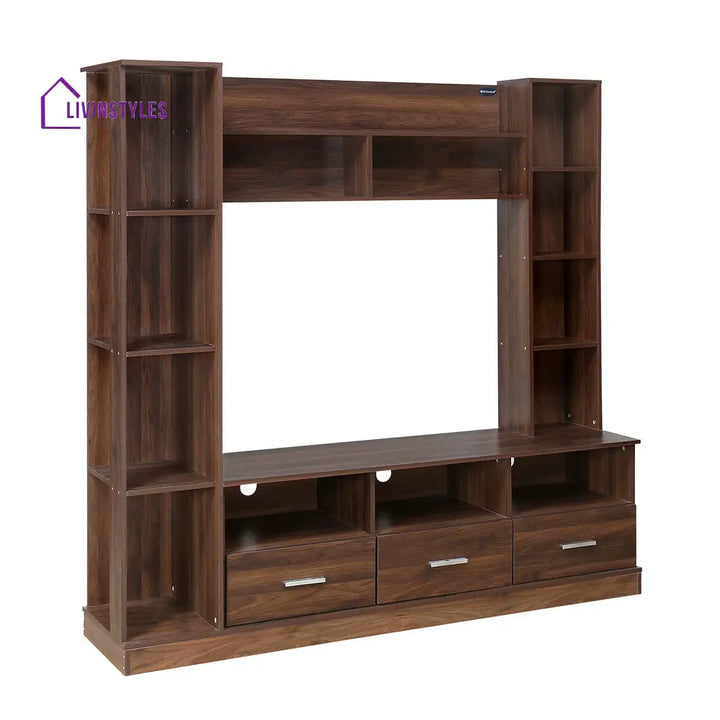 Lazar Wall Unit (Walnut / Hiland Pine) Home Furniture