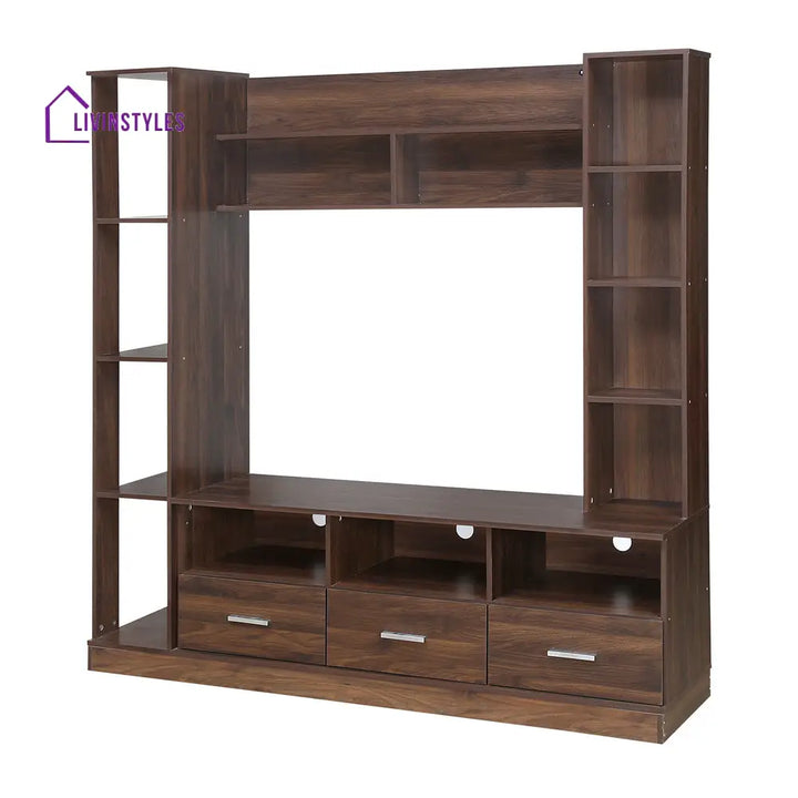 Lazar Wall Unit (Walnut / Hiland Pine) Home Furniture