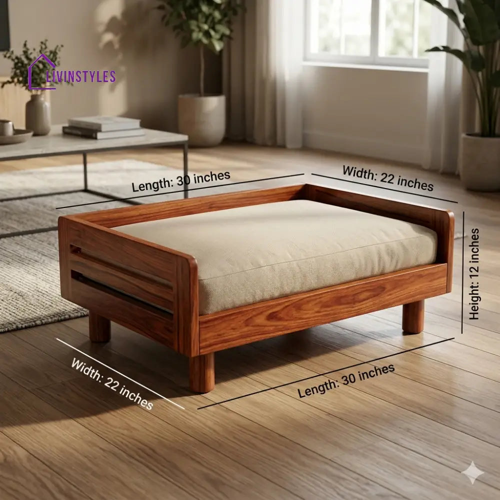 Sergei Solid Sheesham Wood Pet Daybed | Cat Bed | Dog Bed