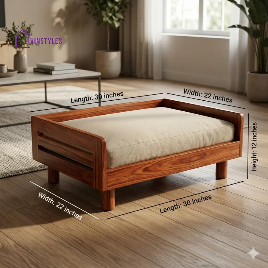 Sergei Solid Sheesham Wood Pet Daybed | Cat Bed | Dog Bed