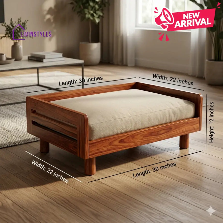 Sergei Solid Sheesham Wood Pet Daybed | Cat Bed | Dog Bed