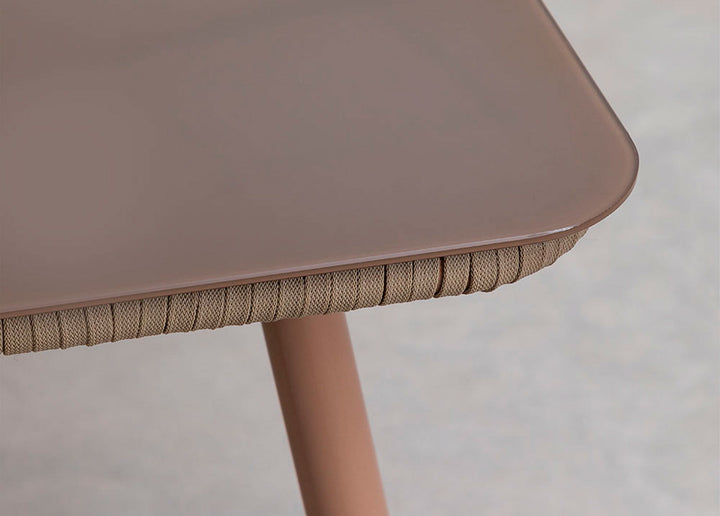 Faustino Outdoor Patio Dining Seating Set 4 Chairs and 1 Table Set Braided & Rope