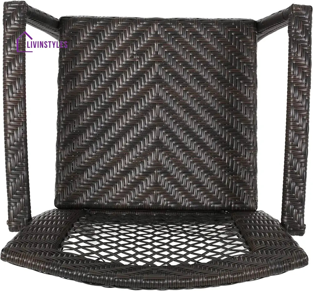 Severino Outdoor Patio Bar Chair 4 Chairs For Balcony (Brown) - Bar Sets