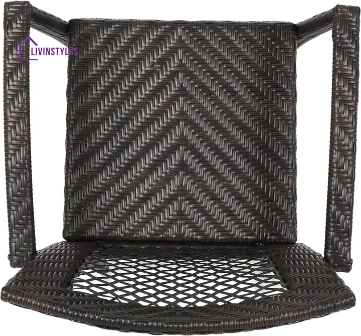 Severino Outdoor Patio Bar Chair 4 Chairs For Balcony (Brown) - Bar Sets