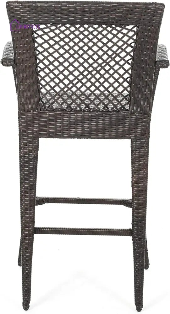 Severino Outdoor Patio Bar Chair 4 Chairs For Balcony (Brown) - Bar Sets