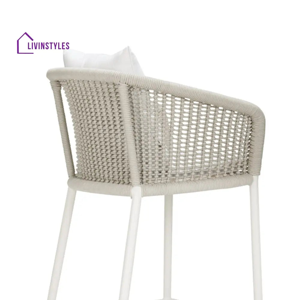 Sezgin Outdoor Patio Bar Chair 2 Chair For Balcony Braided & Rope (Ivory) - Bar Sets