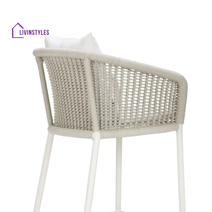 Sezgin Outdoor Patio Bar Chair 2 Chair For Balcony Braided & Rope (Ivory) - Bar Sets