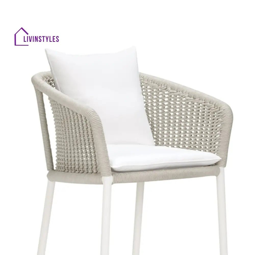 Sezgin Outdoor Patio Bar Chair 2 Chair For Balcony Braided & Rope (Ivory) - Bar Sets
