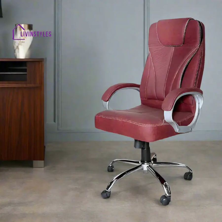 Shadow Luxe Maroon Armrest Boss Chair