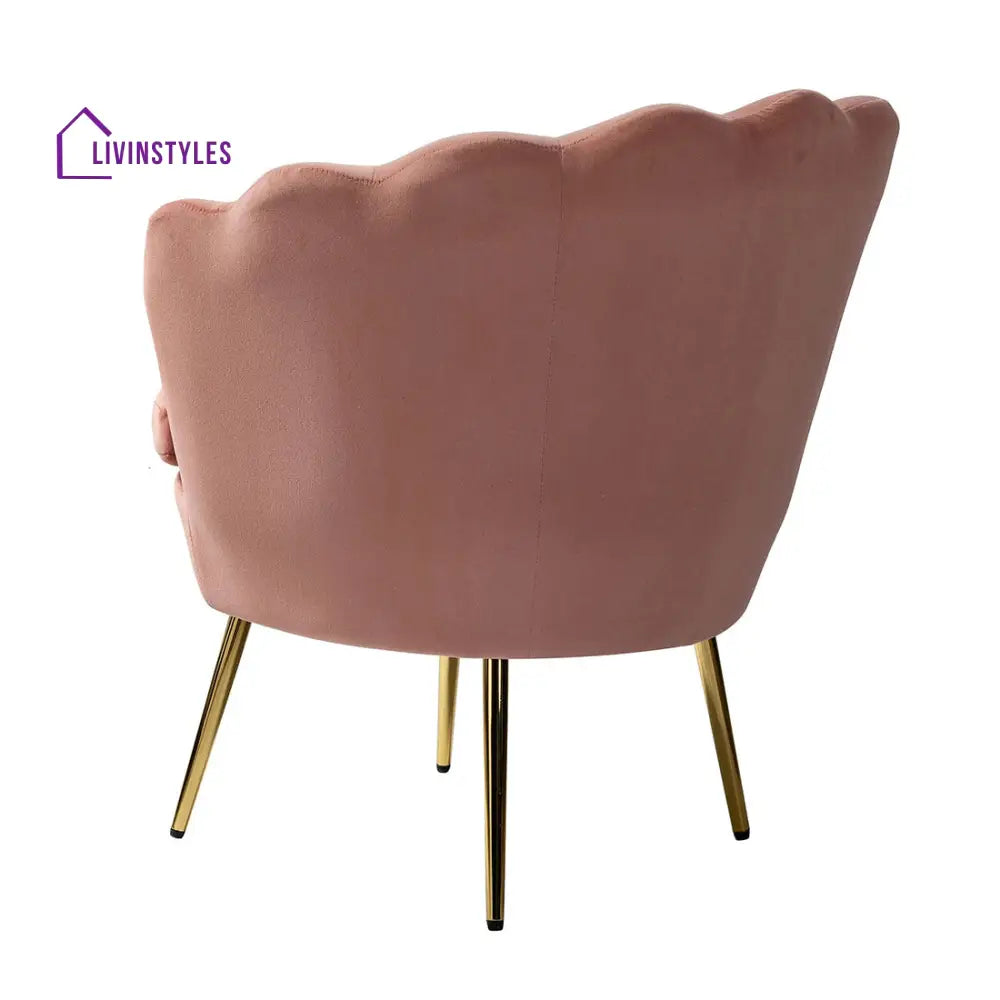 Shalini Shell Motif Luxury Velvet Lounge Chair